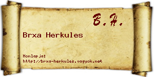 Brxa Herkules névjegykártya